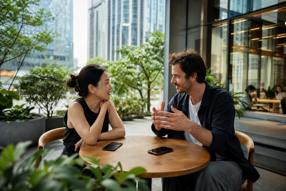 Întâlnire între localnici și străini după folosirea aplicațiilor de dating în Shenzhen