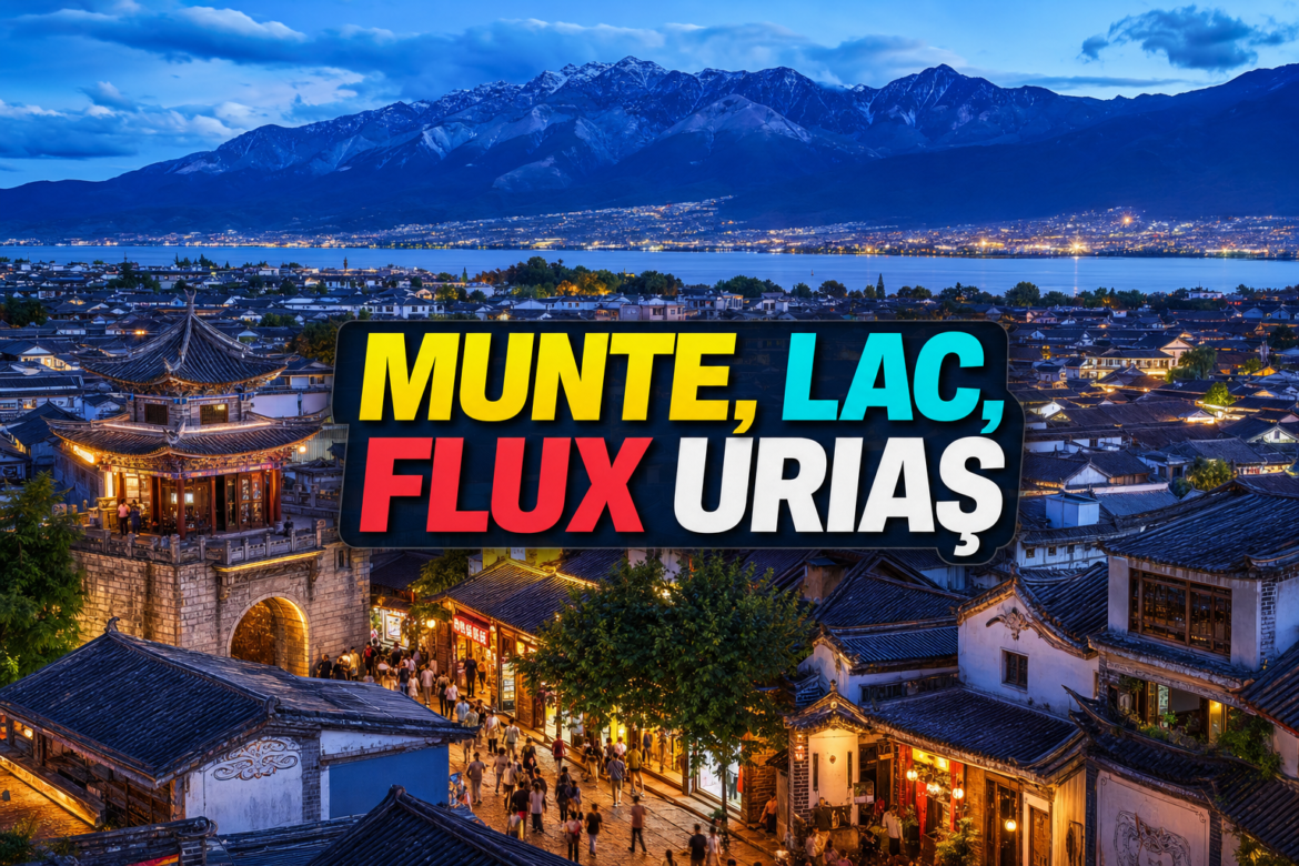 Dali, orașul vechi, între munții Cangshan și lacul Erhai, în Yunnan