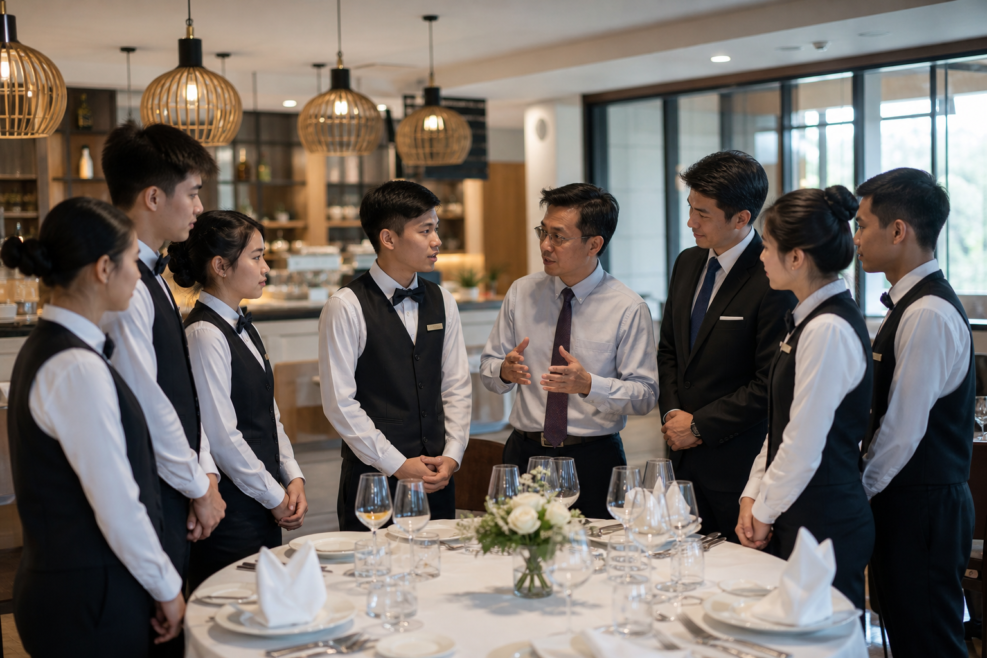 Studenți vietnamezi în practică pentru ospitalitate și management hotelier