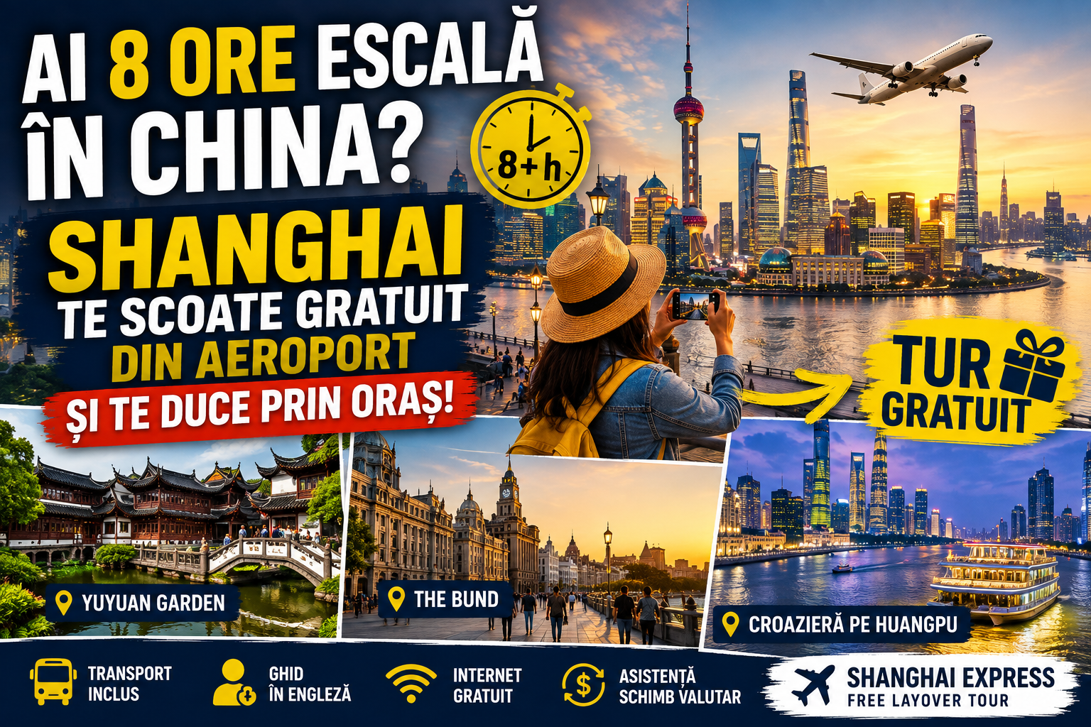 Ai 8 ore escală în Shanghai? Poți primi un tur gratuit prin oraș Ai 8 ore escală în Shanghai? Poți primi un tur gratuit prin oraș