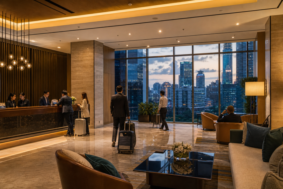 Recepția unui hotel din Makati, Metro Manila
