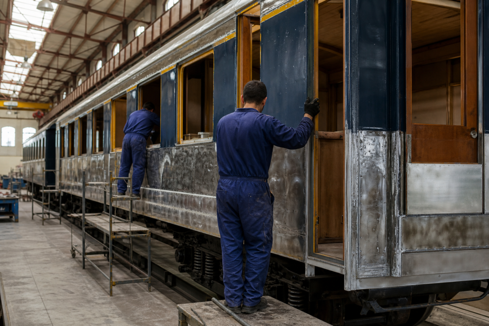 Vagon feroviar restaurat pentru proiectul Valverde Train