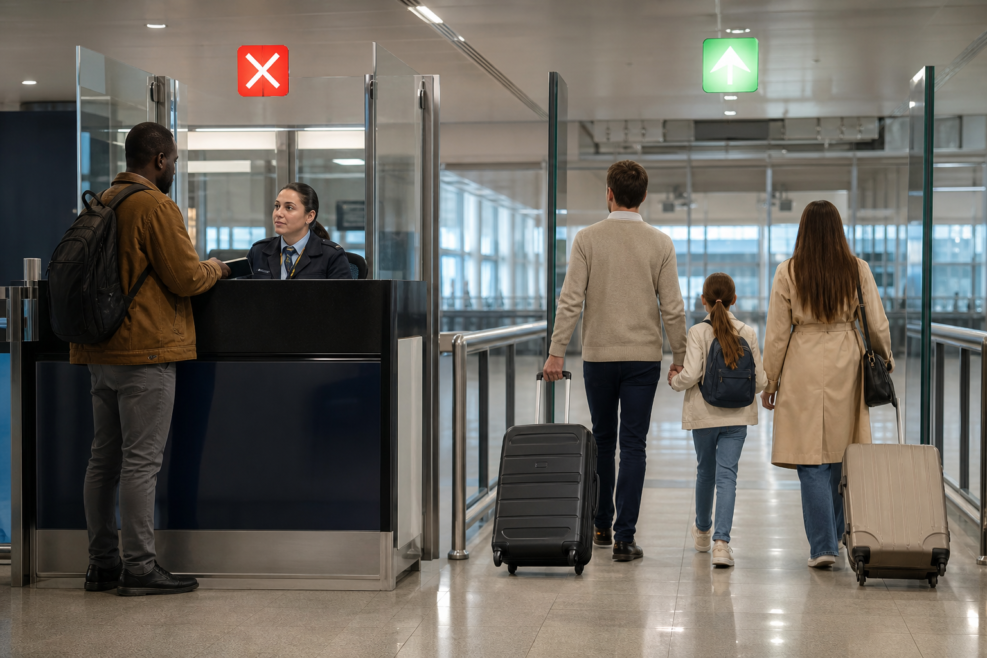Control de pașapoarte pentru călători non-UE și cetățeni UE în Schengen