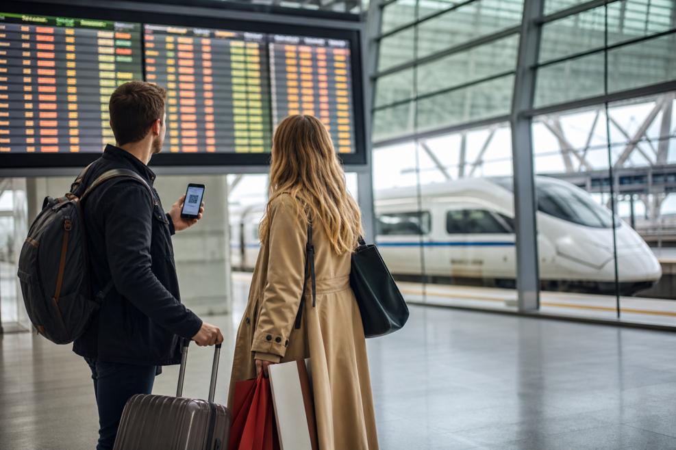 Turiști într-o călătorie cu mai multe orașe în China, după cumpărături eligibile pentru tax refund