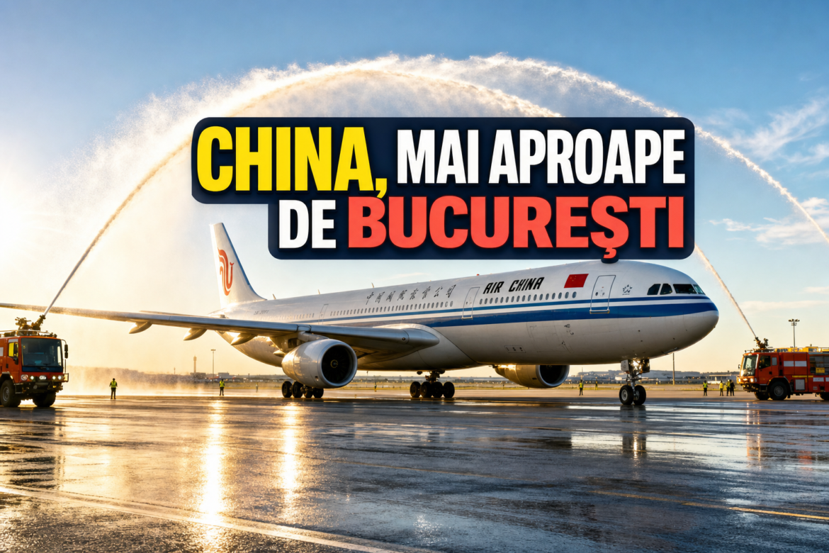 Zbor direct Beijing București operat de Air China, întâmpinat cu botezul avionului la Otopeni