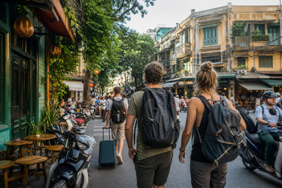 Turiști ajunși în Hanoi după ruta din Praga spre Vietnam